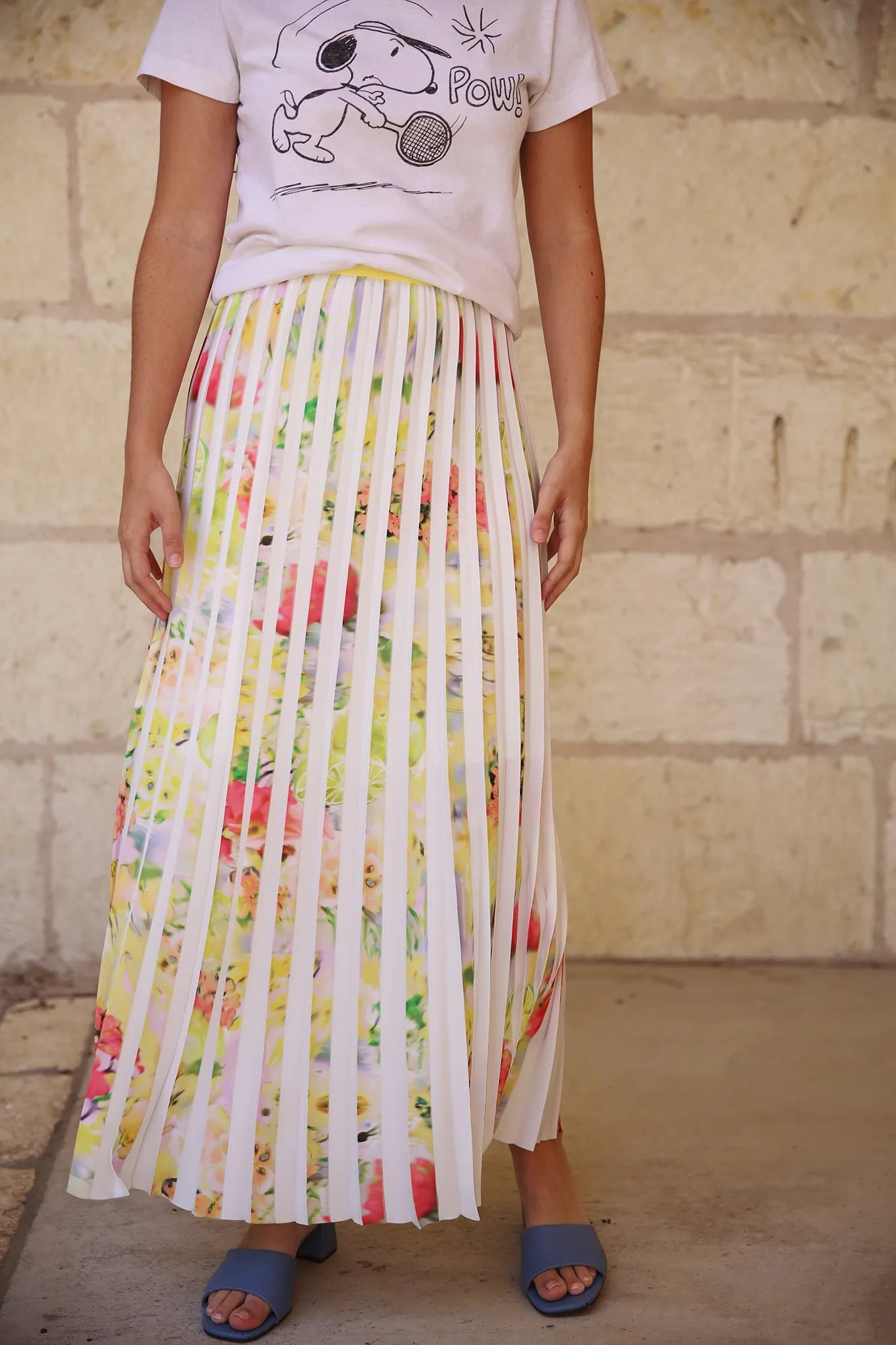 Blurry Lemons Pleated Skirt