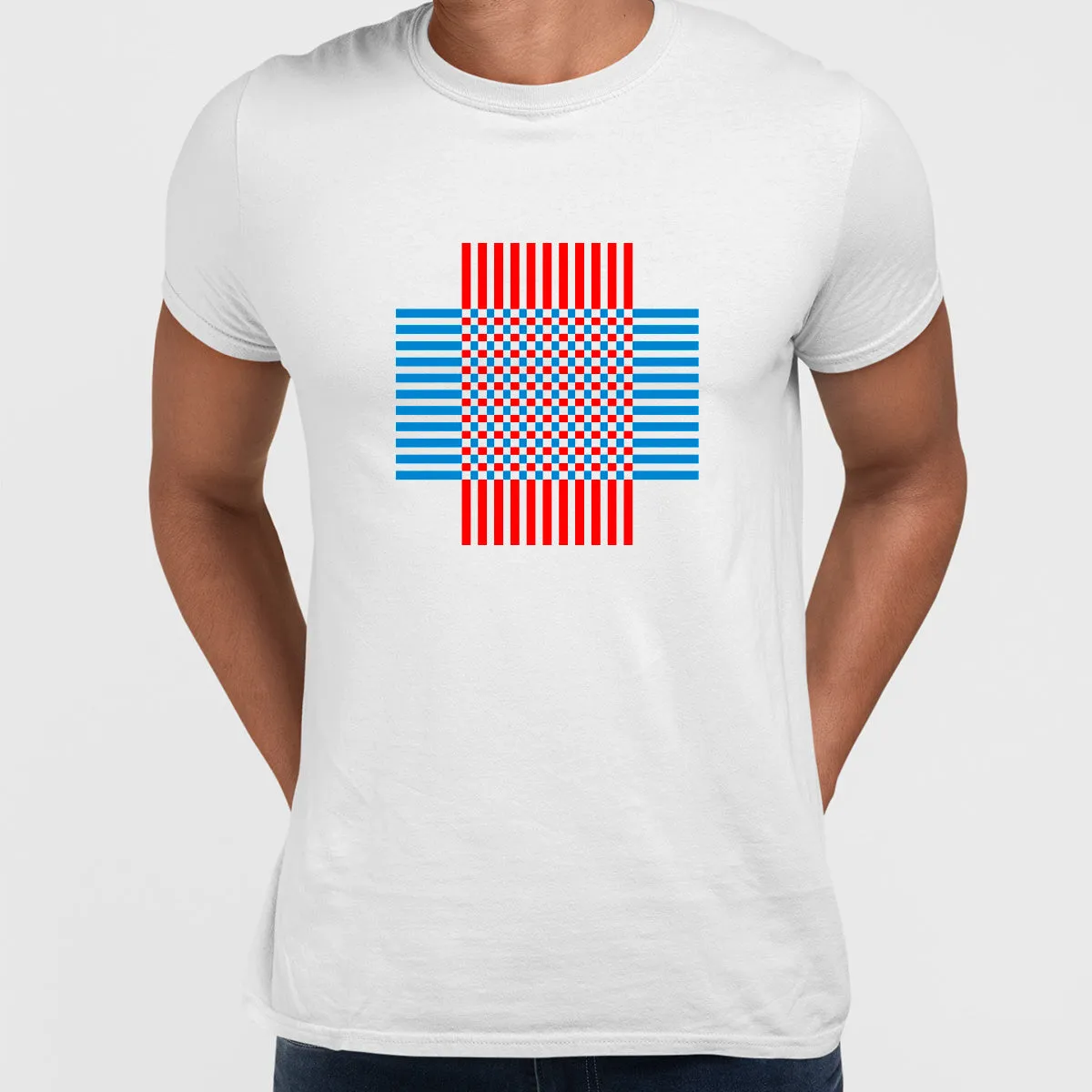 Modern Geometric Elements - Line Dots & Shapes Printed t-shirts Unisex Sample 16