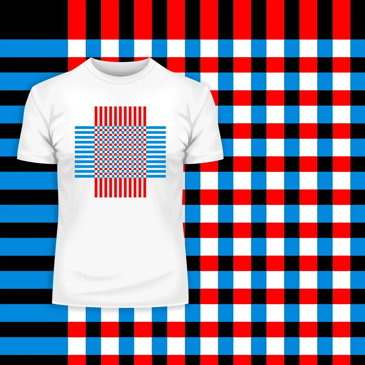 Modern Geometric Elements - Line Dots & Shapes Printed t-shirts Unisex Sample 16