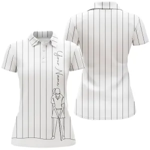 Personalized Golf Line Polo Shirts For Women Custom Name Golf Tops Women, Golf Gifts For Girl Multicolor